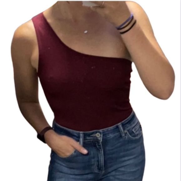 Vici Tops - VICI wine color one shoulder bodysuit. Size M/L